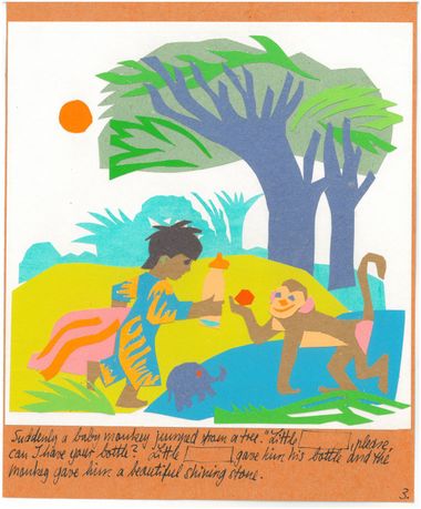 Little Joe meets a baby monkey