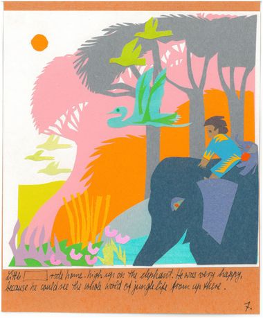 Little Joe rides the elephant